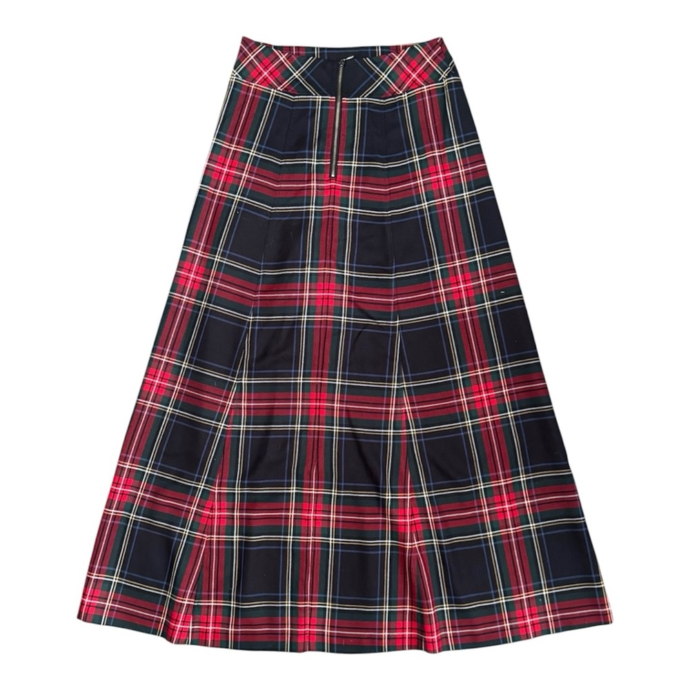 Pendleton Red and Navy Plaid Maxi Skirt with pockets 555 - Picture 3 of 6